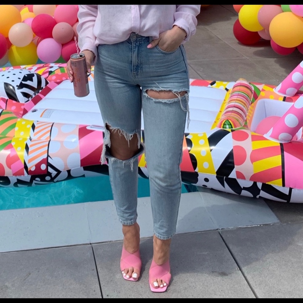 Topshop Ripped Mom Jeans